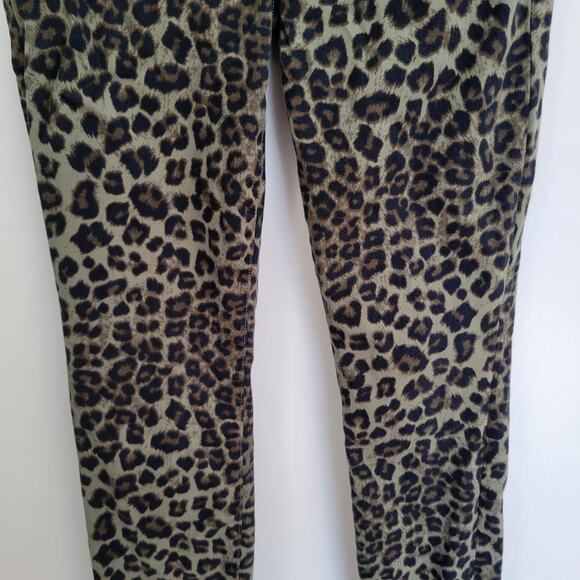 Good American Good Waist Crop Sage Leopard Print Skinny High Rise Women 27 - Picture 5 of 13